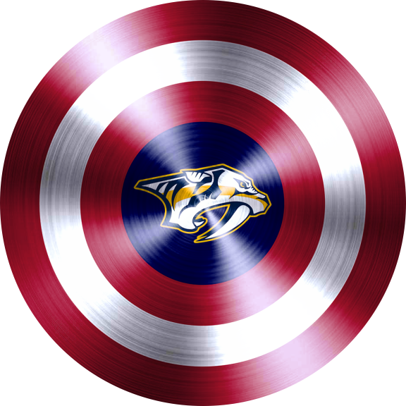 Captain American Shield With Nashville Predators Logo vinyl decal